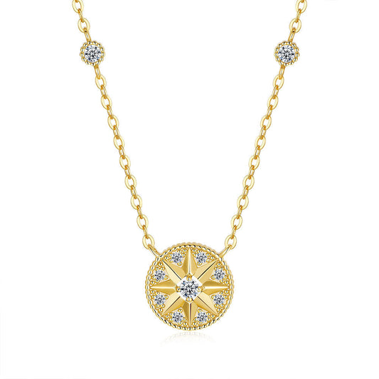 Six-pointed Star Pendant 14K Gold Plated Moissanite Necklace