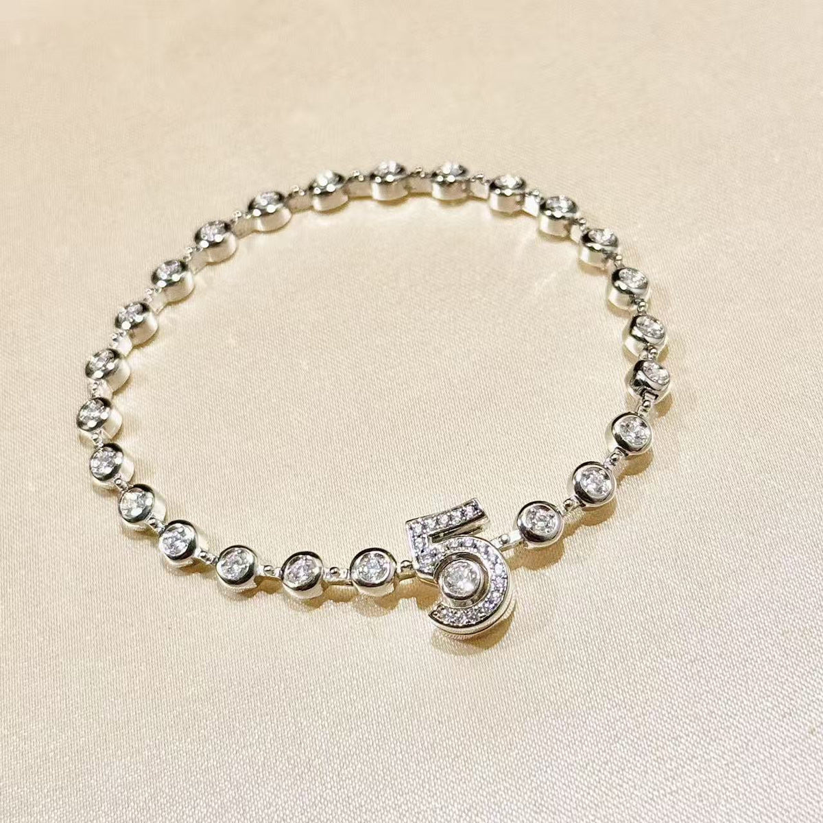 Chanel Number 5 Diamond Necklace Bracelet
