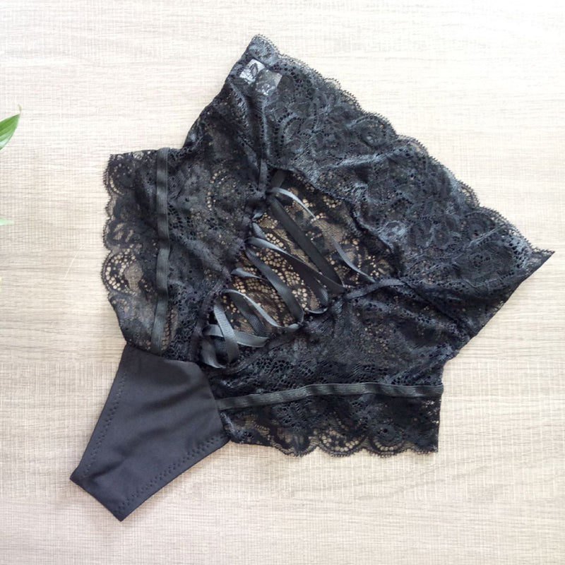 Sexy High Waist Women's Underwear Bandage / Hollow Out Women Spandex Soft And Attractive