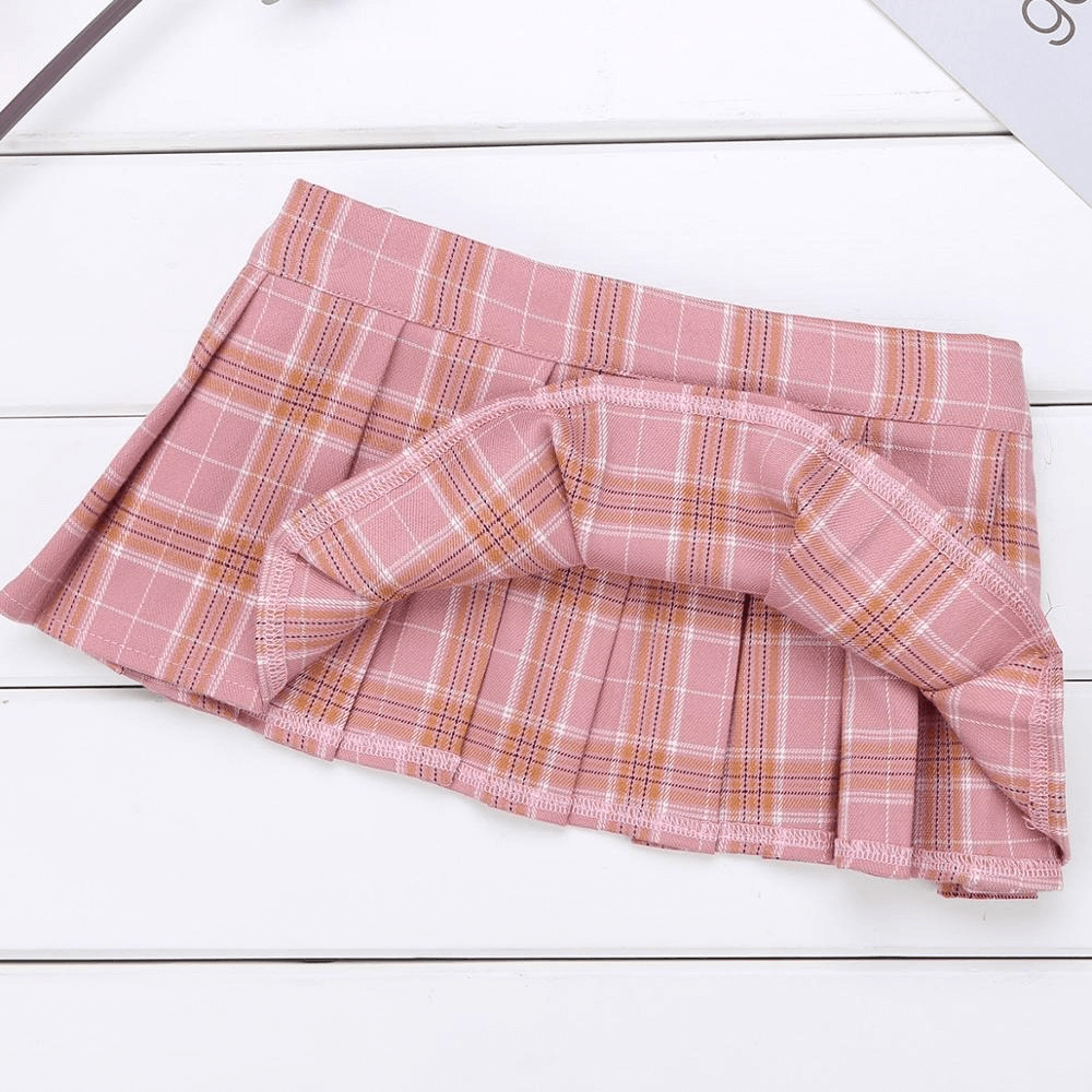 Sexy Ladies Skirt Scottish Style / Cute Elastic Mini Pleated Skirt