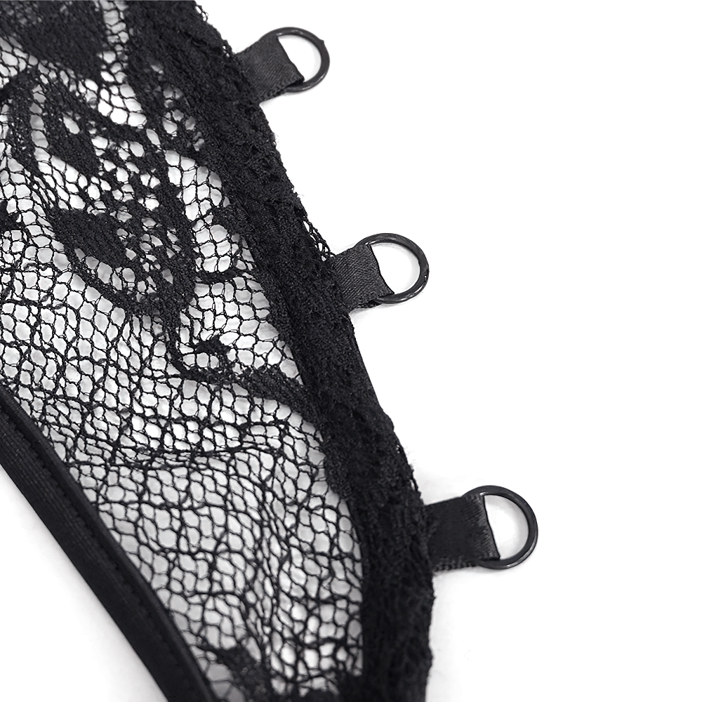 Sexy Women's Sheer Lace Bodysuit with Lace-up Back