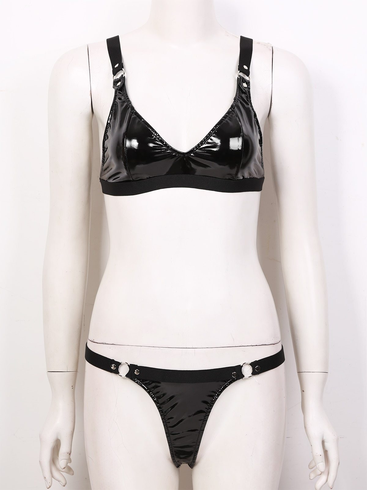 Sexy Women's Underwear Set / Rave Underwear / Elastic Straps Bikini Bra Tops with Mini G-string