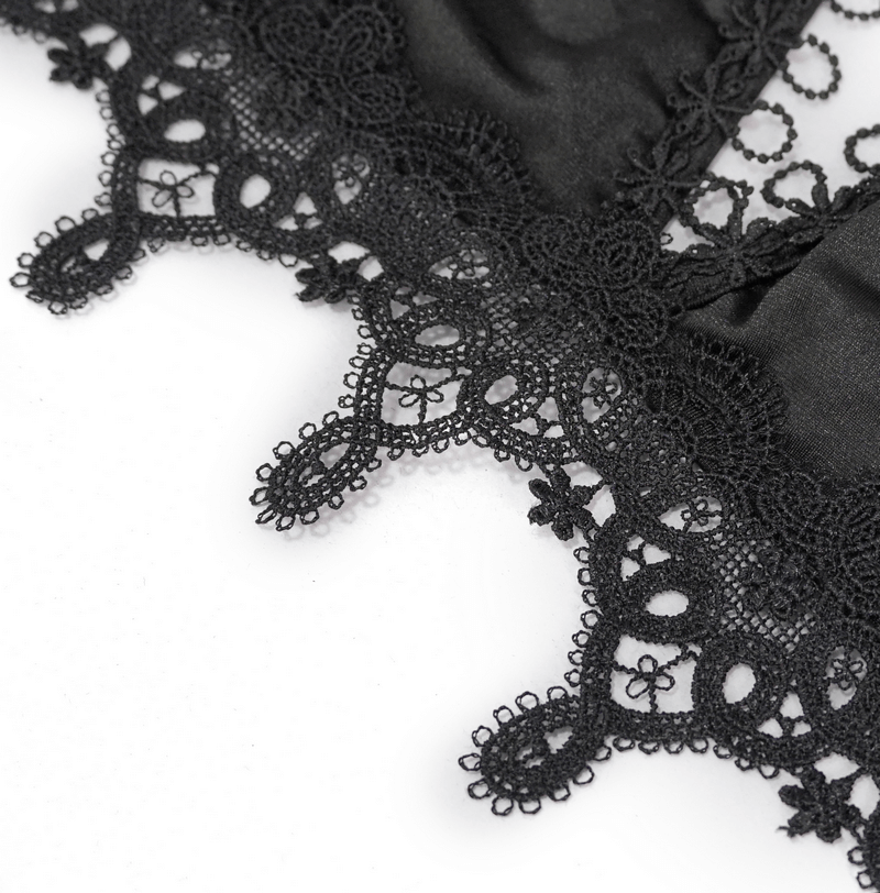 Women's Black Bikini with Choker / Gothic Lace Appliqued Swimsuit Set